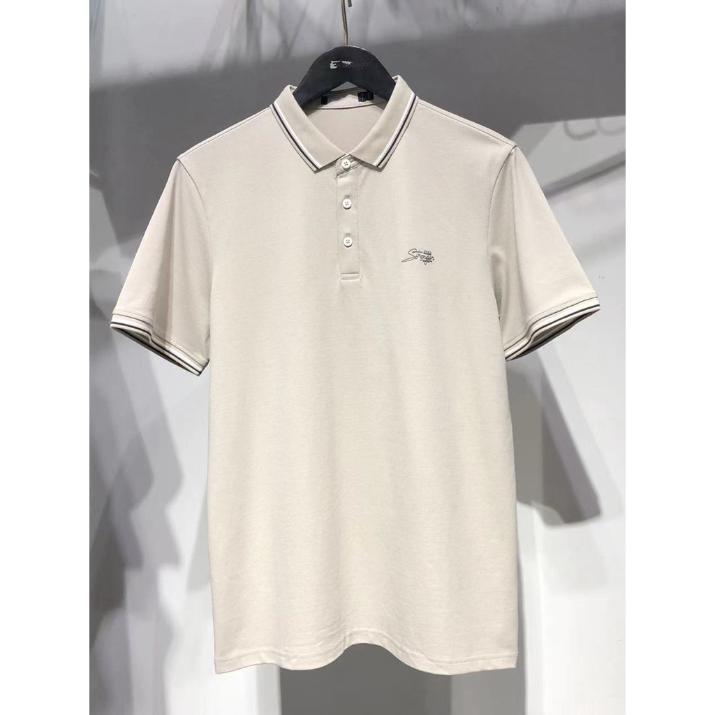 Roupas masculinas de marca!Grande marca genuína camiseta masculina de manga curta lapela camisa POLO estação algodão ver
