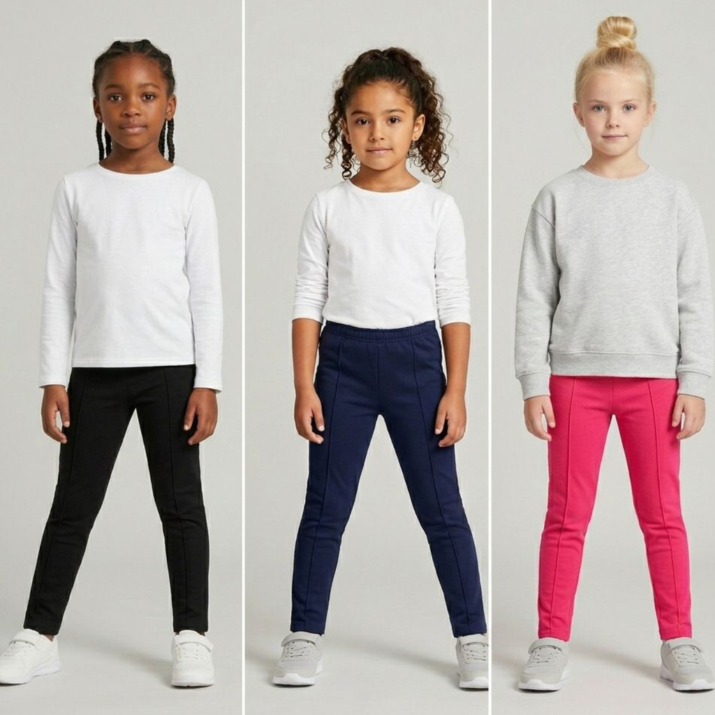 Calça  Legging kyly Infantil Flanelada Forrada Inverno Menina Calça Com Friso 1 ao 16 Promoção