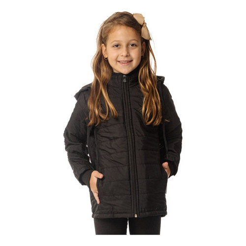 Jaqueta Infantil Forrada Puffer Matelada Bobojaco Capuz WR Água Menino Menina Inverno Lufran