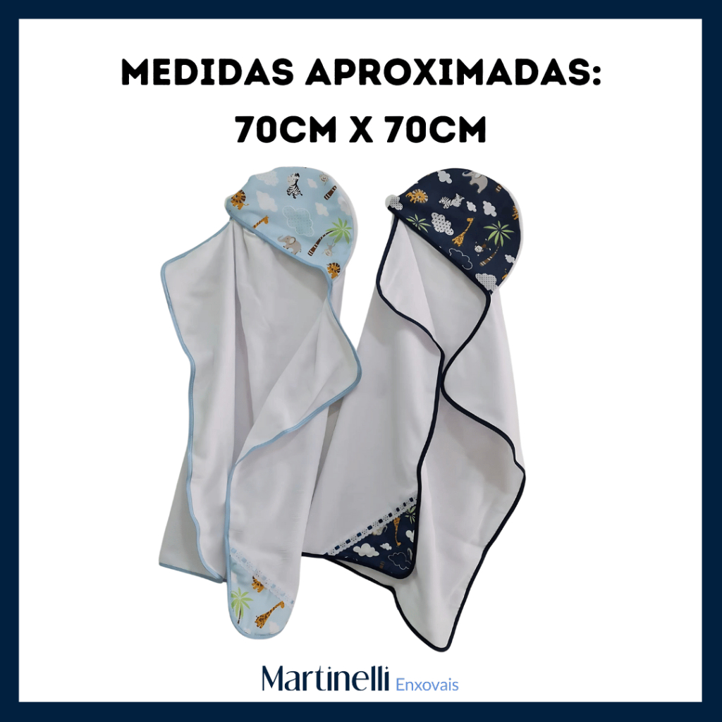 Toalha De Banho Para Bebê Felpuda Com Capuz Forrada De Fralda Varias Estampas Menino Menina