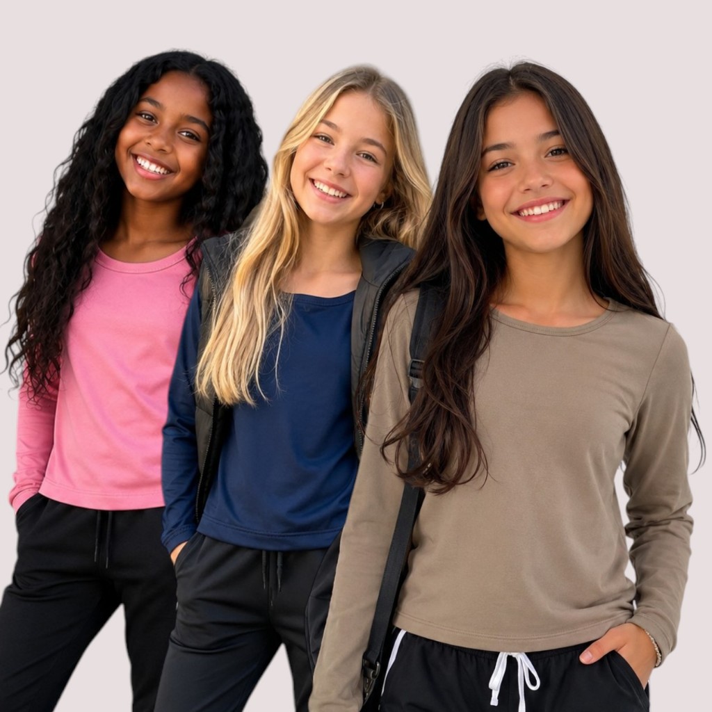 Blusa Térmica Infantil Juvenil Para Menina Forrada Quentinha
