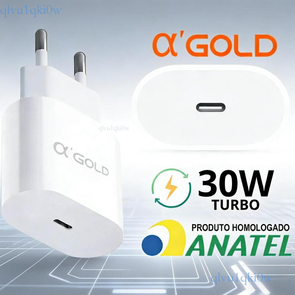 Carregador de Tomada A'Gold 30W PD - Saída USB-C, para Android e iPhone CA31-4 💖qlvu1qki0w