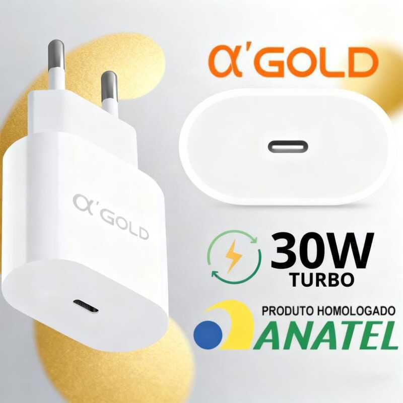 Carregador A'Gold PD 30W - Compatível com Android, iPhone e Dispositivos USB-C CA31-4