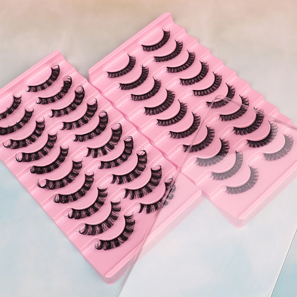 10 Pares Cílios Falsos Russos 3D/DD Curl/Super Volume/Reusable/Fluffy/Natural Russo
