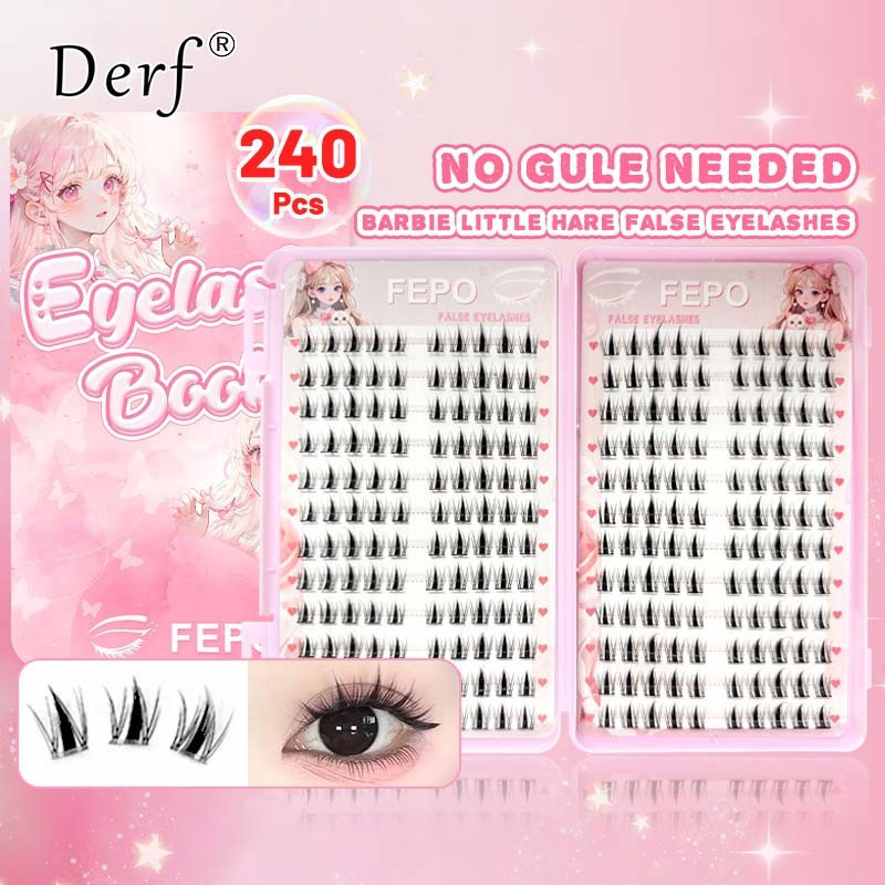 Large Capacity Eyelash Book Set Reusable for Beginners No Glue Fake Eyelashes Natural Enlargement for Both Eyes