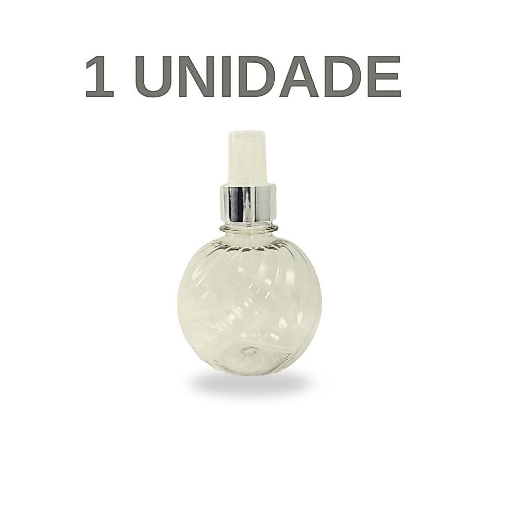 🧴 Garrafa Bolinha PET Spray Redonda Transparente 250ml com Válvula Prata Para Aromatizante Perfume