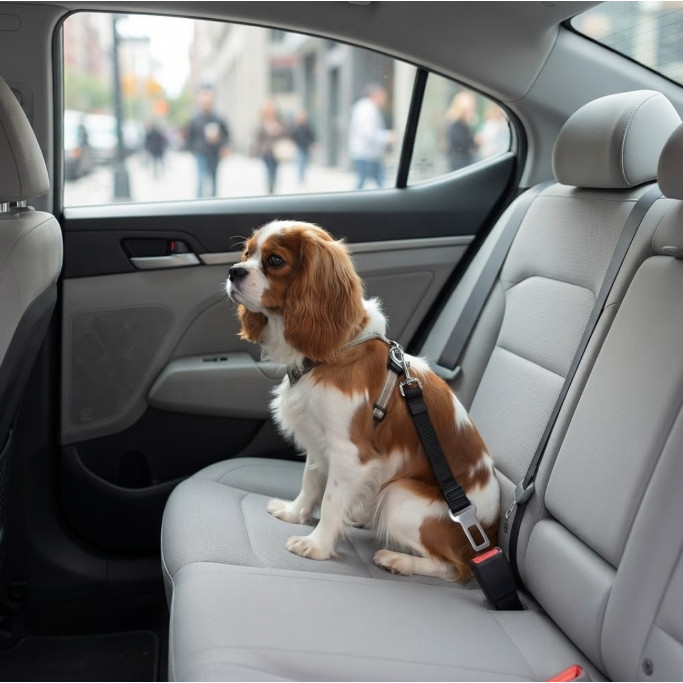 Kit 2 Cinto De Segurança Pet Para Carro Ajustável Universal Veicular Cães E Gatos