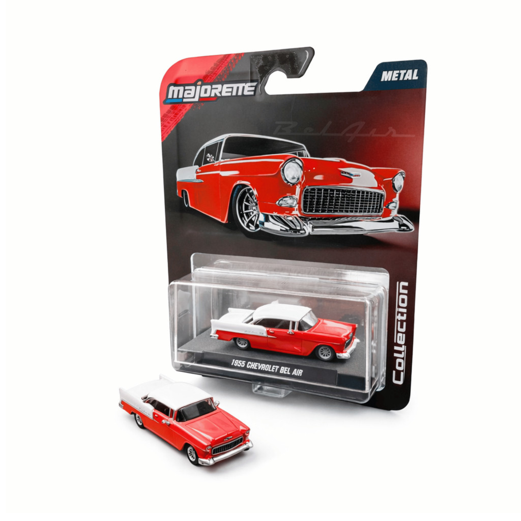 Miniatura Chevrolet Bel Air 1955 - Vermelho - Collection - Majorette - 1/64