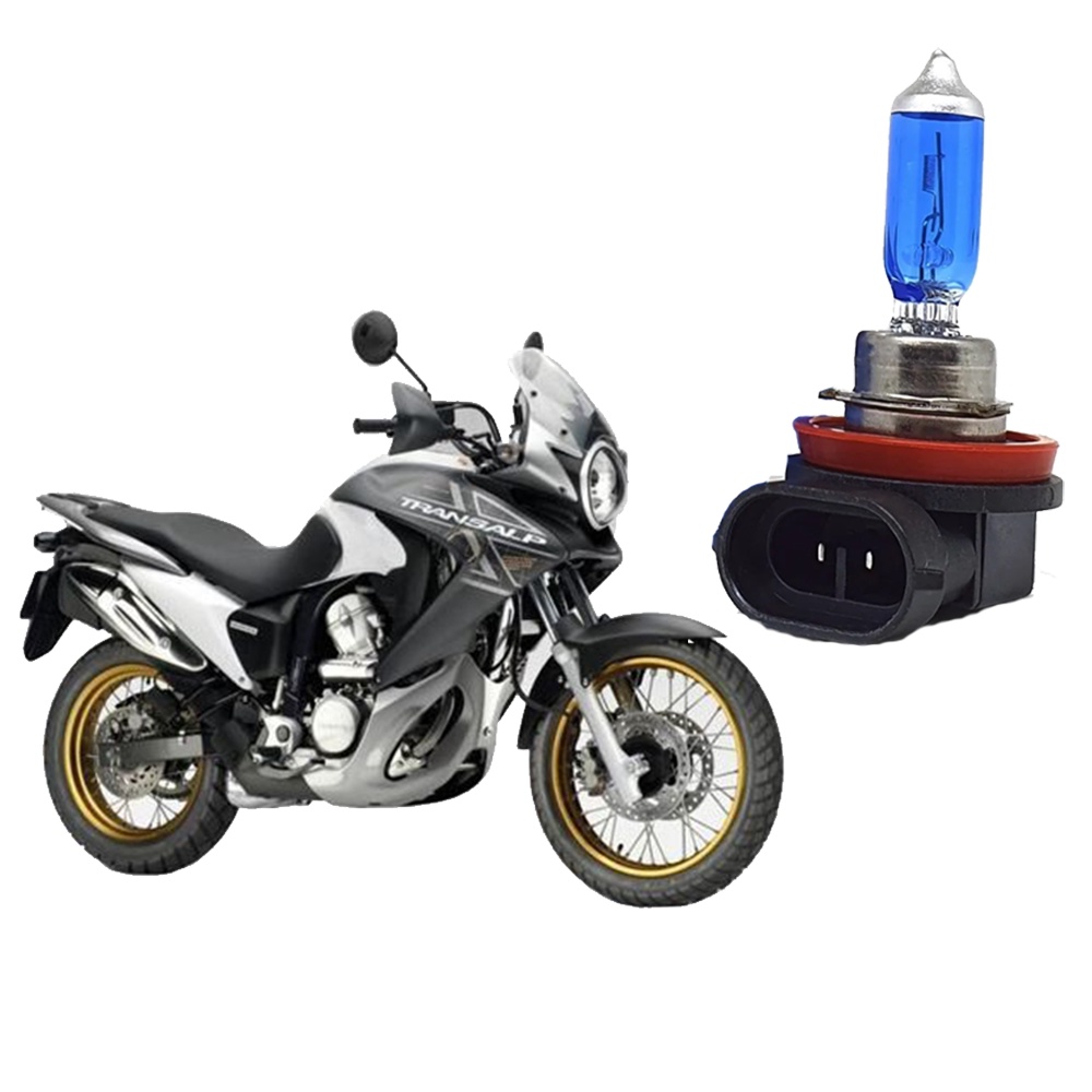Lâmpada Halógena Super Branca H11 para Moto Honda XL 700 V Transalp 2011 2012 2013