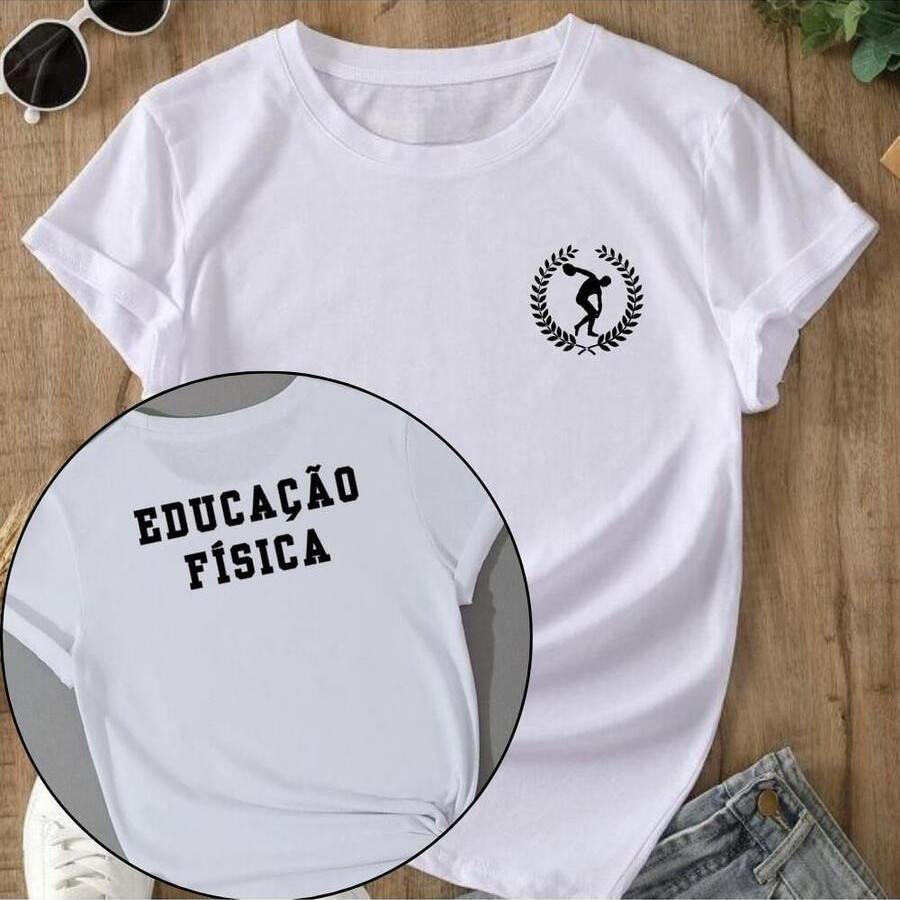 Camiseta Feminina Educação Física Personal Trainer Camisa T Shirt Curso Faculdade Profissão
