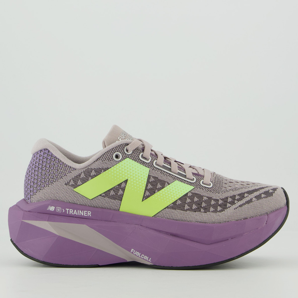 Tênis New Balance Fuelcell Supercomp Trainer V3 Feminino Cinza e Roxo