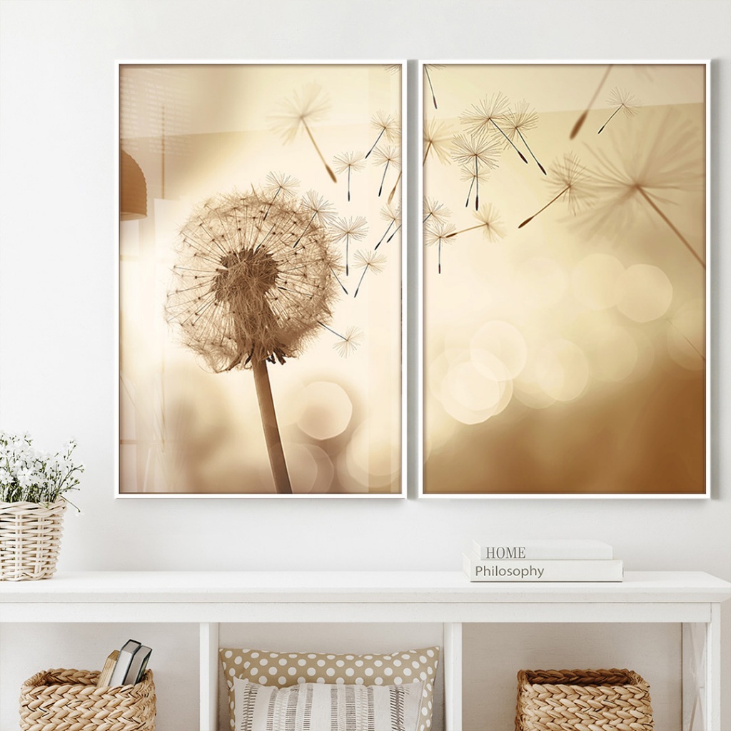 Quadro Dente De Leão Kit Quadros Decorativos Com Moldura Quadro Vintage Quadro Natureza Ao Vento