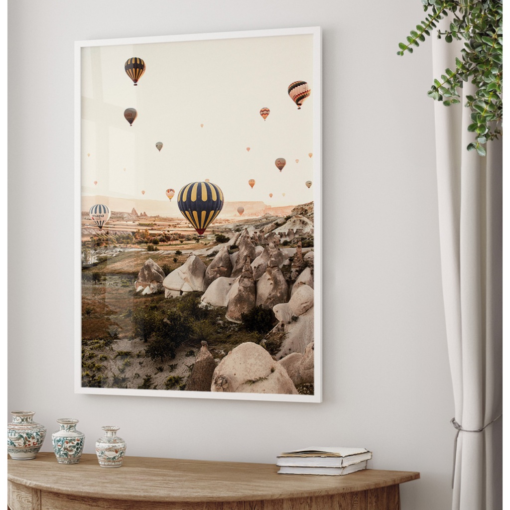Quadro Vintage Com Moldura Quadro Para Quarto Casal Quadro Paisagem Quadro Decorativo Grande Balões
