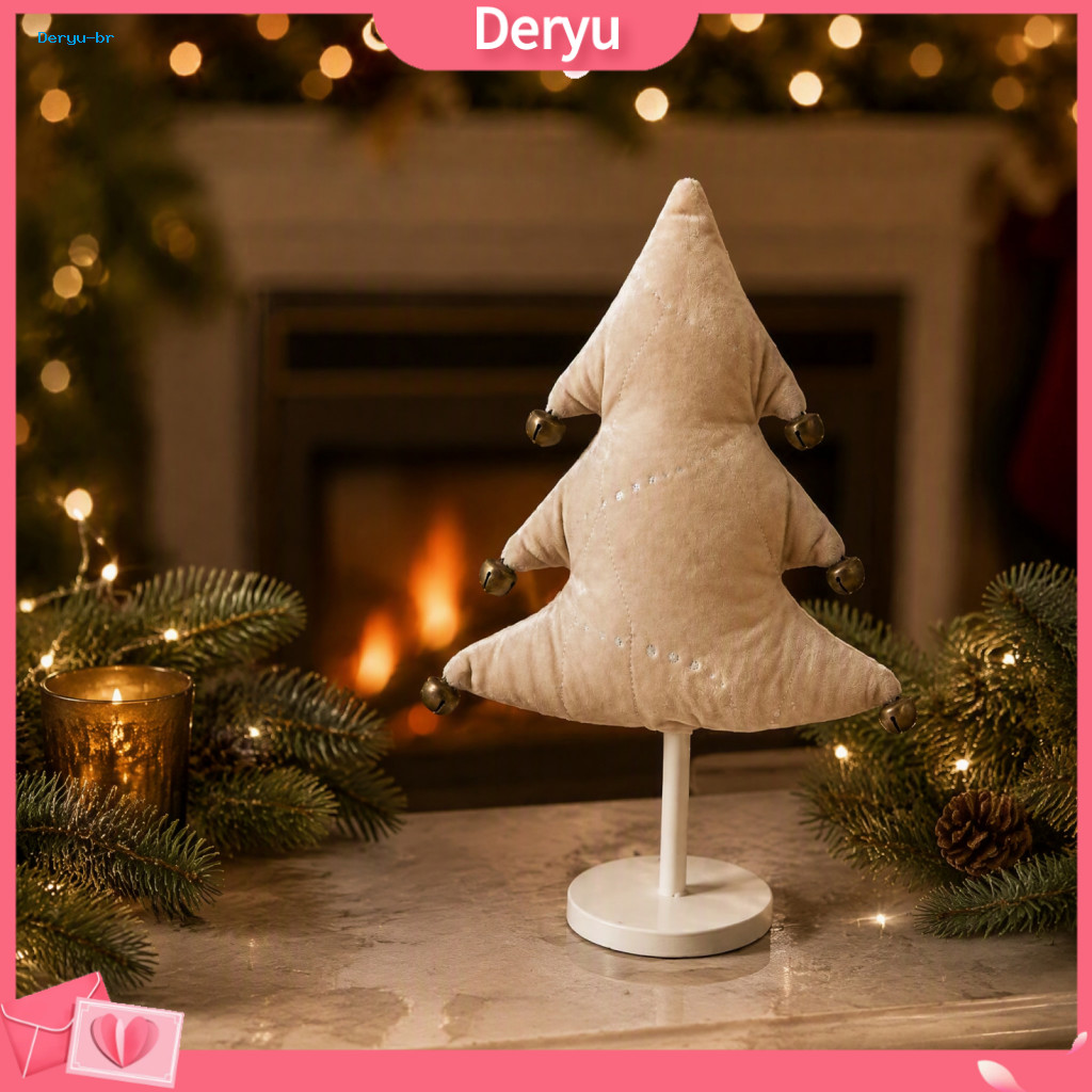 Christmas Tabletop Ornaments Stable Base Centerpiece Tree Ornament with Bell Fabric Xmas Table Decor Luxury Miniature fo