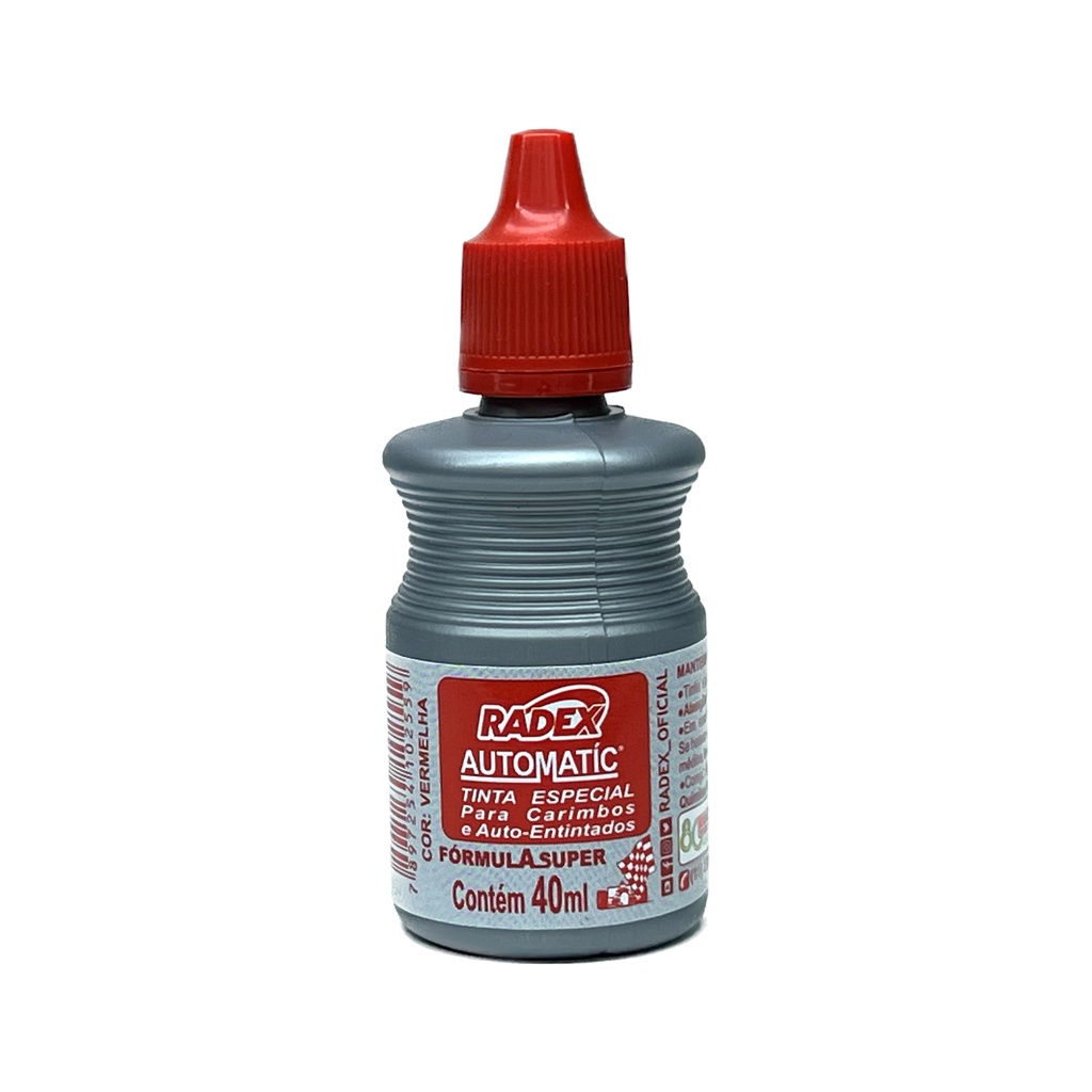 Tinta para Carimbo Automático Vermelha 40ml Automatic Radex