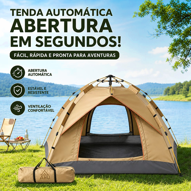 Waterproof Automatic Camping Tent Automatic Camping Tent for 3-4 People Family Camping Large Balcony 200*200*140CM