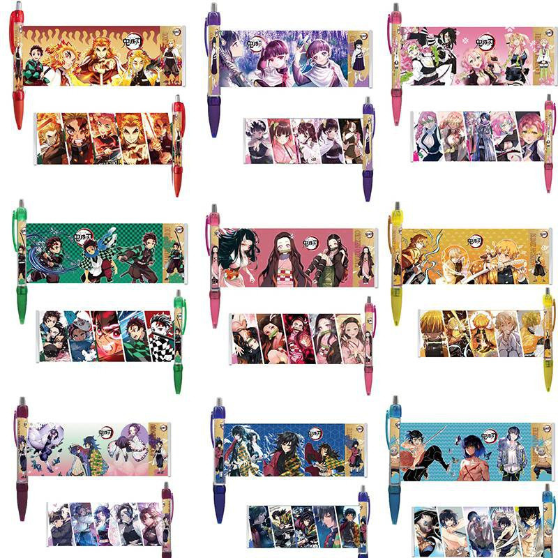 Anime《Kimetsu No Yaiba》Tanjiro Kamado cute mechanical pen kawaii0.7Black Ink Ballpoint Pen School Office Automatic Pen N