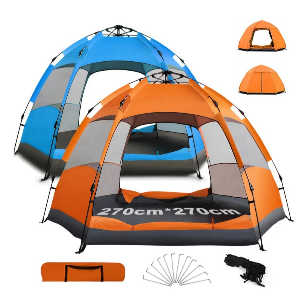 Large Automatic Camping Tent For 5-8 Places Ventilation 270*270*150cm Portable Waterproof Two tent for people with large