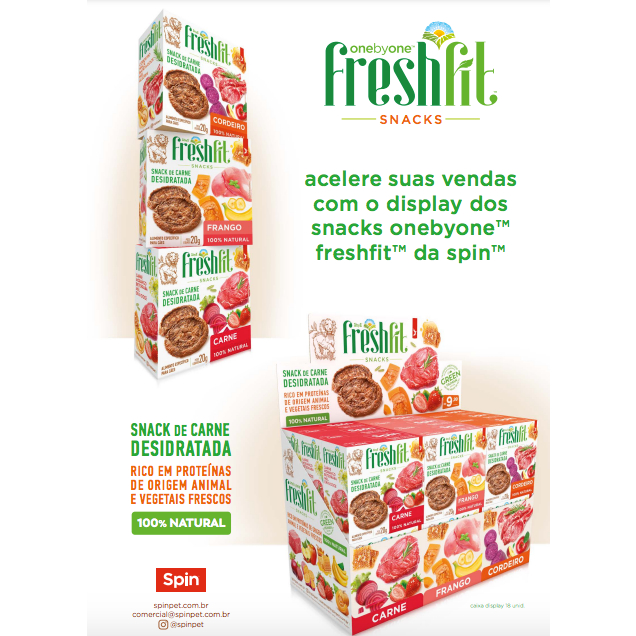 KIT 18 UN PETISCO SAUDÁVEL PROTEICO SPIN - DISPLAY FRESH FIT - 20g