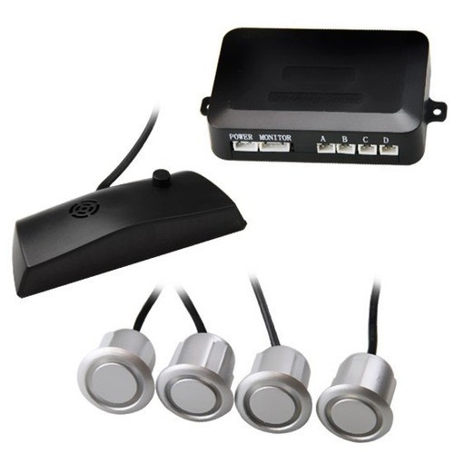 Sensor Estacionamento Ré Spin 4 Pontos Prata Display Led