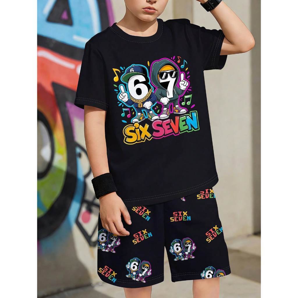 CAMISETA SIX SEVEN INFANTIL ESTAMPADA EM ALGODÃO TECIDO MACIO CONFORTÁVEL ENVIO IMEDIATO
