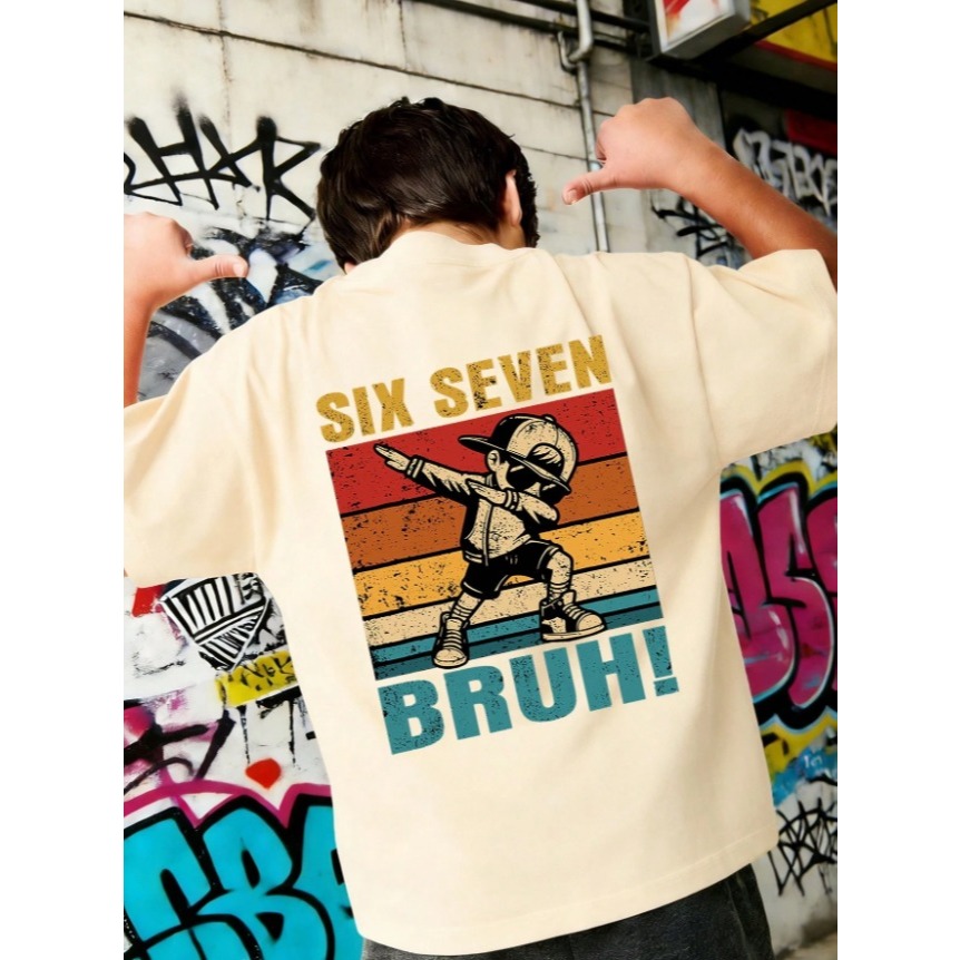 🔥 Camiseta Infantil “Six Seven Bruh” – Estilo Urbano e Atitude!  Para os meninos que curtem um visual descolado