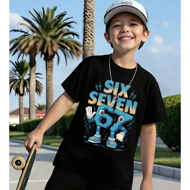 Camiseta Six Seven Infantil Juvenil Estampada de Alta Qualidade Tecido Premium ENVIO IMEDIATO