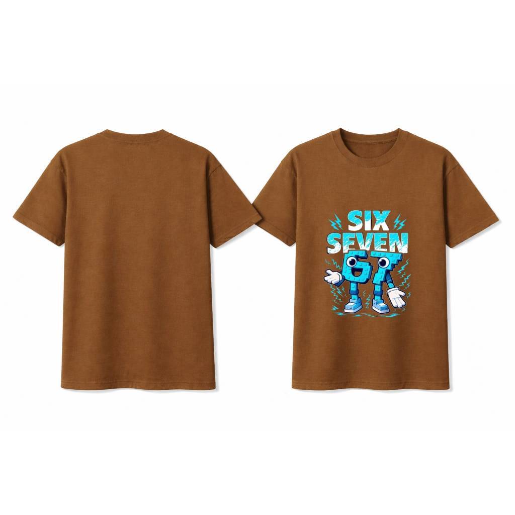 Camiseta Infantil Six Seven Unissex Estampada Confortável Menino Menina Roupa Kids Casual Moderna para Dia a Dia