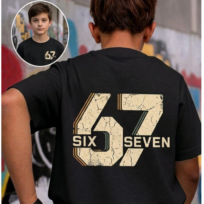 Camiseta Menino Infantil Six Seven 100% Algodão Premium Confortável 67 Meme Estiloso Envio Imediato