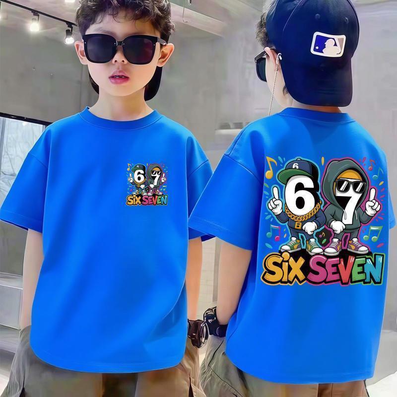 Camiseta estampada 67 six seven Crianças Streetwear Masculina Feminina 100% algodao Envio Imediato