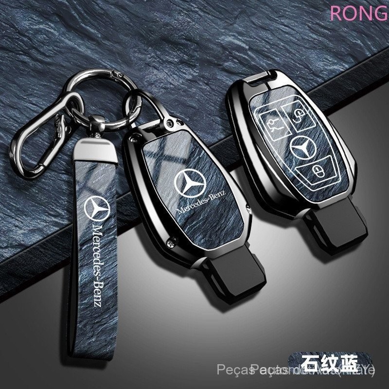Capa de Chave de Carro em Liga de Zinco para Acessórios Mercedes Benz W204 W205 W212 W213 W176 W177 W219 GLC CLA Classe