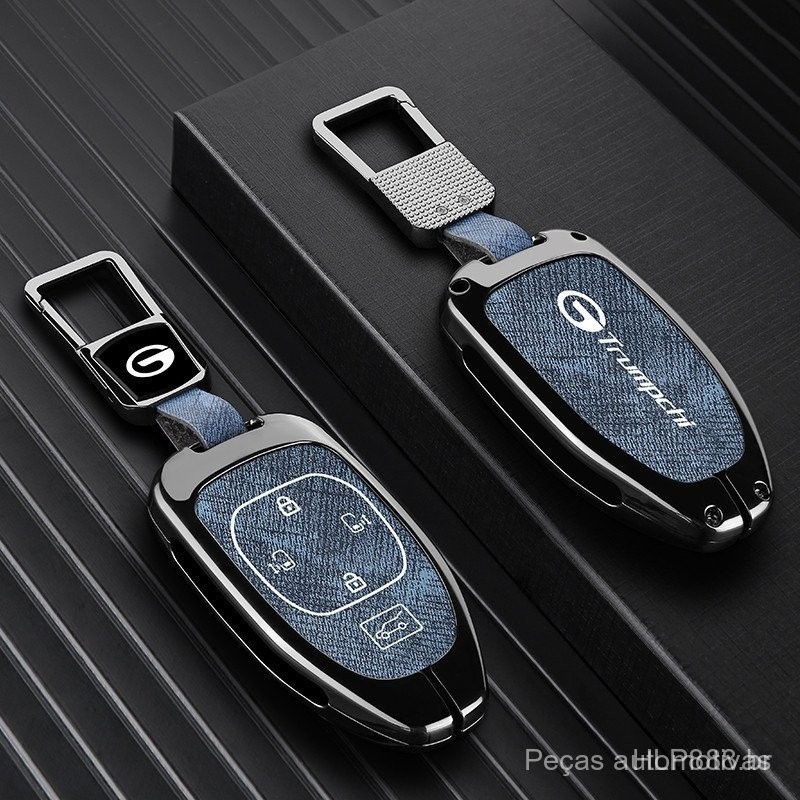 Capa de Chave de Carro em Couro + Liga para Trumpchi GAC GS4 GM6 GM8 GA3 GA6 GS7 GA4 GS5 GS3 Legend GS8 Empow J11 J15 AD