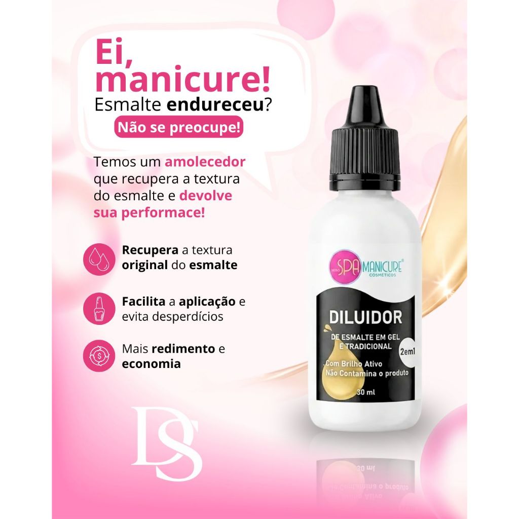 Xô Disperdicio Recuperador de Esmalte Endurecido Amolece e Recupera em Gel e Comum 30ml