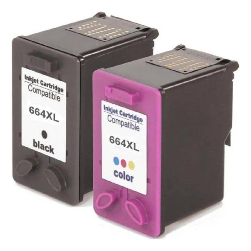 Kit Cartuchos de Tinta Compatível HP 664xl Bk (preto) + 664xl Color
