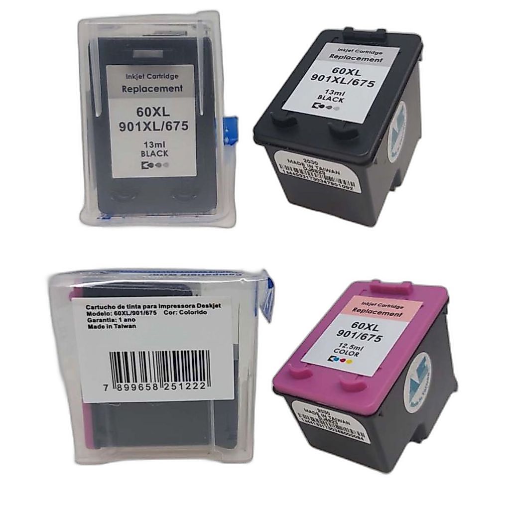 Cartuchos 664XL Compatíveis Novos (Preto 14ml ou Color 12ml) para HP 2676 2675 3776 3775 | Printech e by microjet