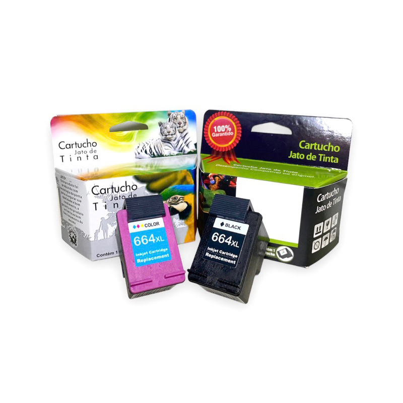 Kit cartucho impressora 664XL (Color e Preto) compatível