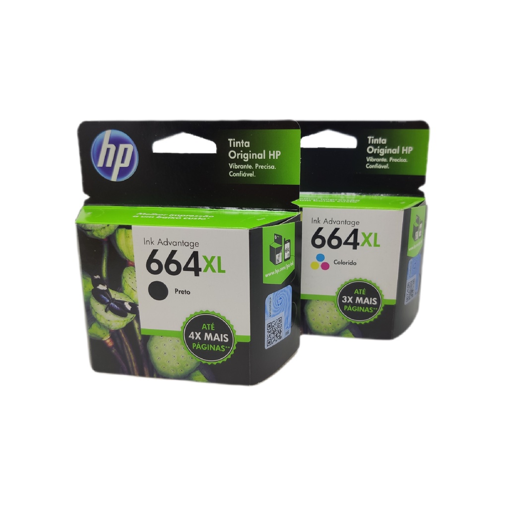 Kit Cartucho 664xl preto e color Original Hp 2136 3636 4676