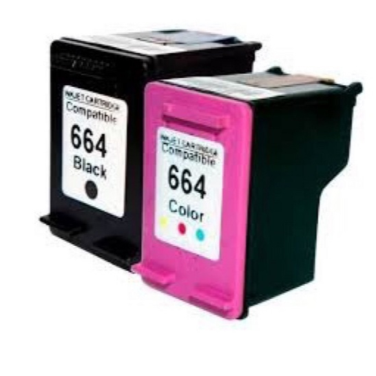 Cartucho de Tinta 664 Preto e Color 664XL  Compatível 2136 2676 3776 5076 5276 1115 3636