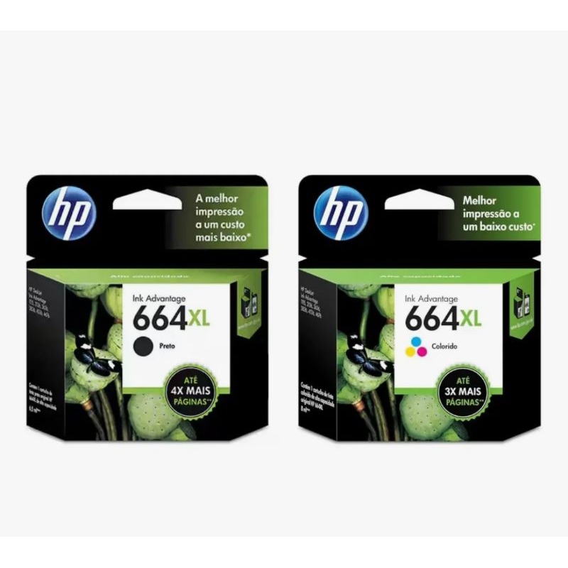 Kit 2 Cartuchos Hp 664xl (preto + Color) 2136 2676