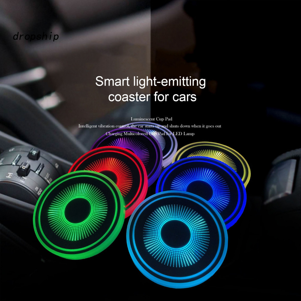 Colorful Water Cup Lights for Cars Single-color Switching Coaster Car Led with Intelligent Sensor Touch Switch – Ambie