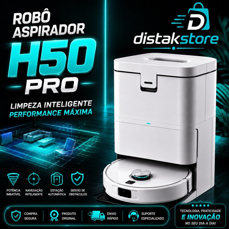 Robô Aspirador H50 Pro 15000Pa e h50 10000 pa Ultra Potente Base Auto Limpante Mapeamento Inteligente 2026