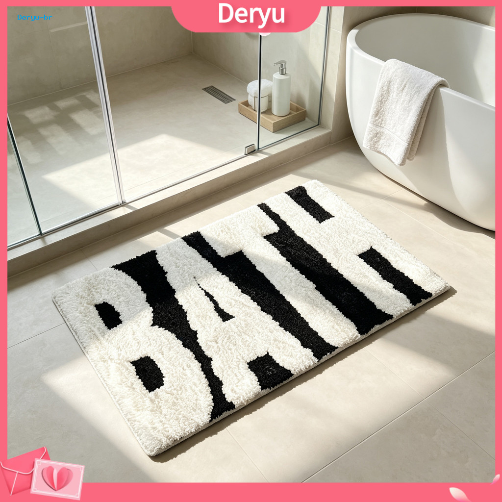 Decorative Bedroom Floor Mat Non Slip Bathroom Rug Modern Absorbent Non-slip Bath with Fun English Letters – Cozy Mach