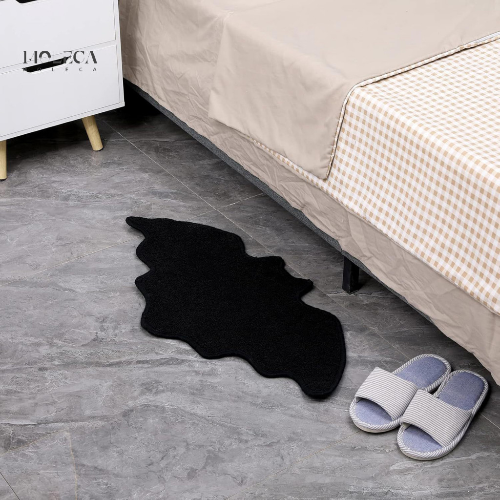 Cult Theme Room Decor Halloween Black Bat Non-slip Spider Web Bath Mat Spooky Bathroom Rug for Home Entrance Bedroom Ind