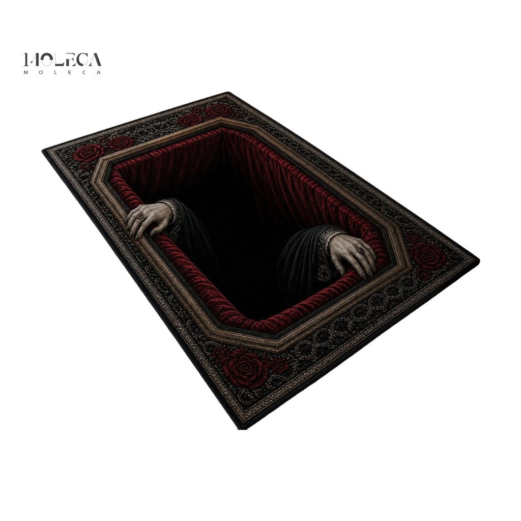 Dust Proof Entrance Mat Non-slip Floor 3d Halloween Rug Bathroom Washable Spooky for Kitchen Bedroom Creepy Decor Carpet