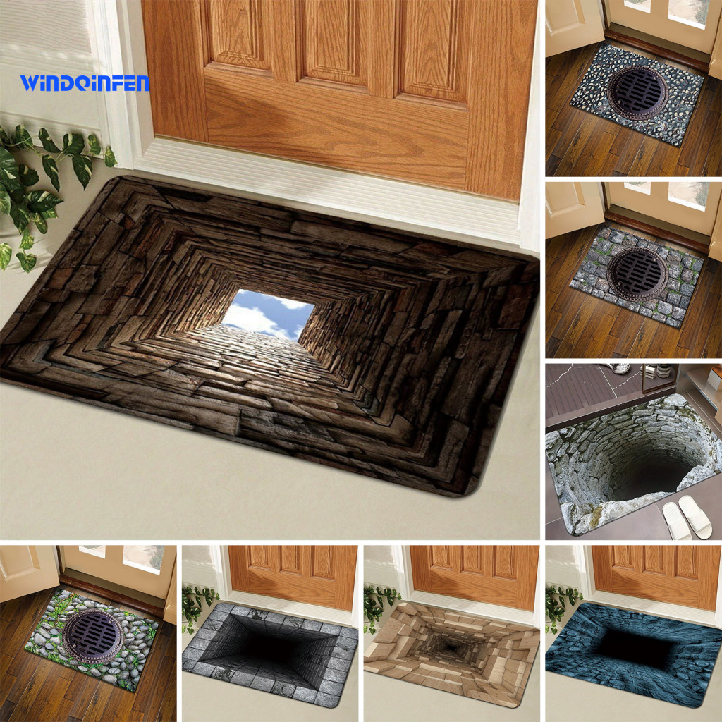Polyester Floor Rug 3d Mat Optical Illusion Non-slip – Realistic Vision for Room Bedroom Bathroom Hallway Easy Care De