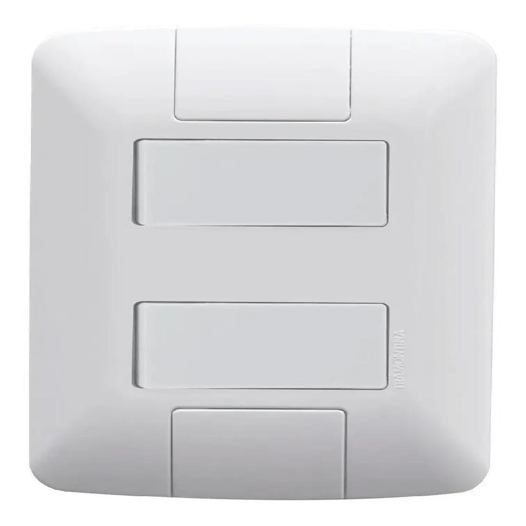 Interruptor Duplo Paralelo Tramontina Aria 4x2 Branco Completo Com Placa 2 Teclas Three Way Original