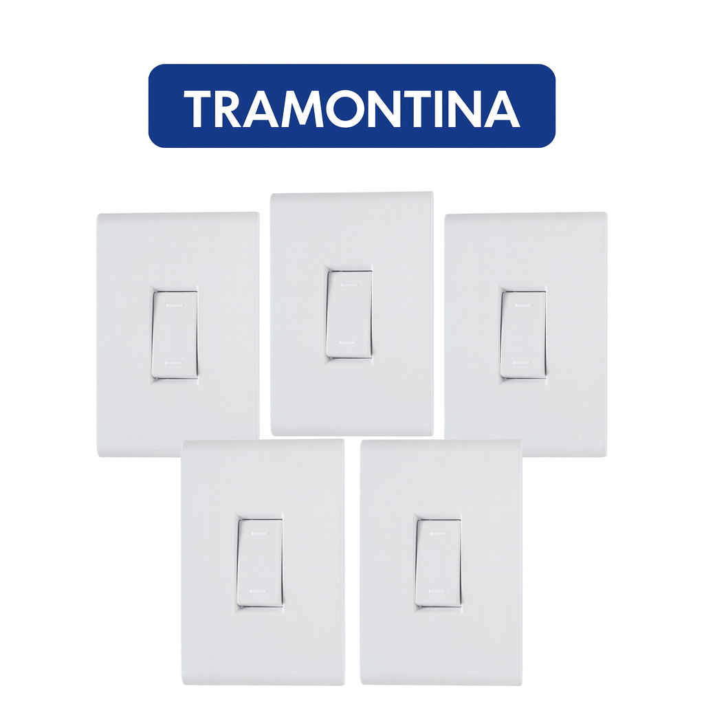 Interruptor Paralelo 1 Tecla - Tramontina Liz Branca - 5 UND