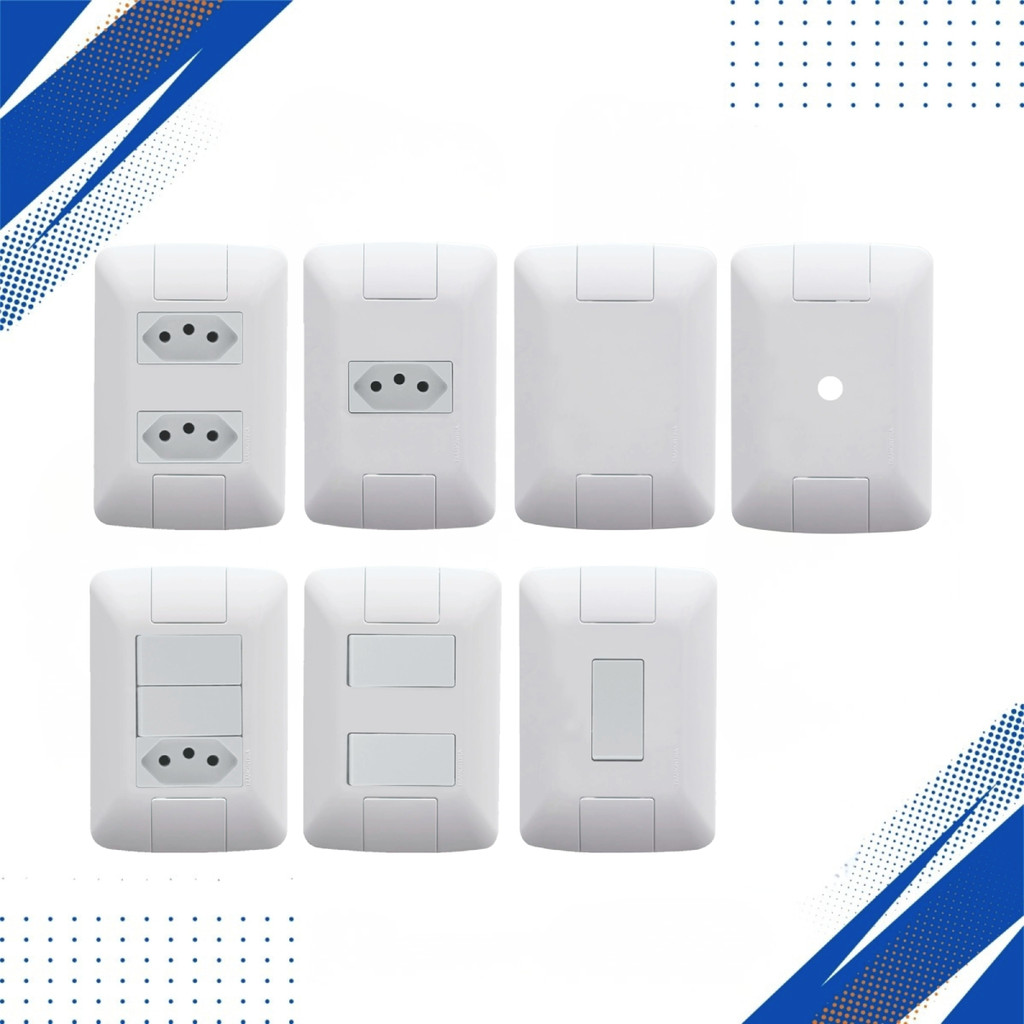 Tomadas e Interruptores 4x2 Placas Espelhos Teclas Simples Paralelo 10A 20A Linha Aria Tramontina