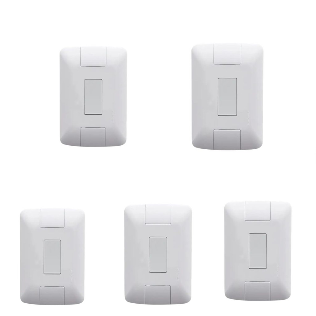 Kit 5 Interruptores 1 Tecla Paralelo 6A  Tramontina Aria