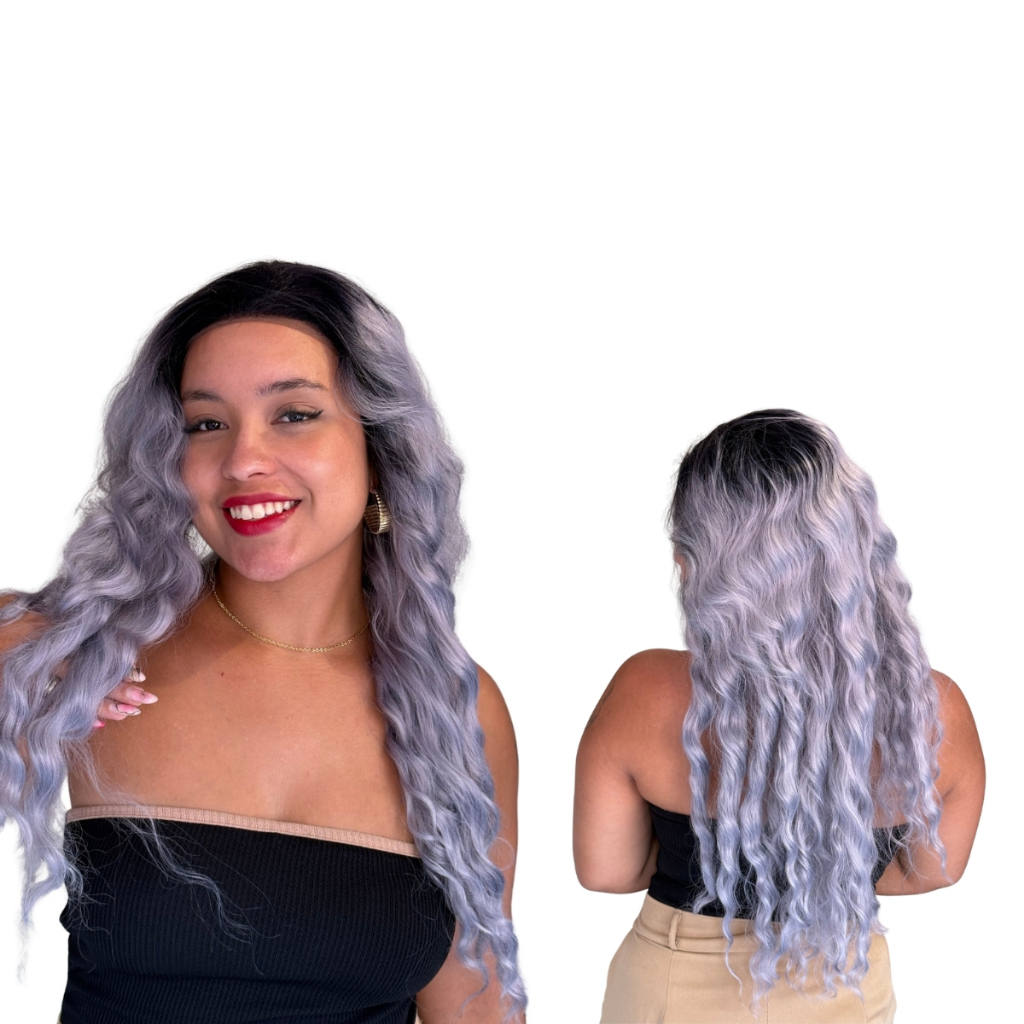 Peruca Lace Cacheada Longa Orgânica Premium Aspecto Natural